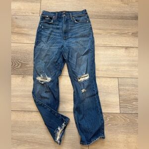 Abercrombie and Fitch Ultra High Rise Straight Jeans Distressed